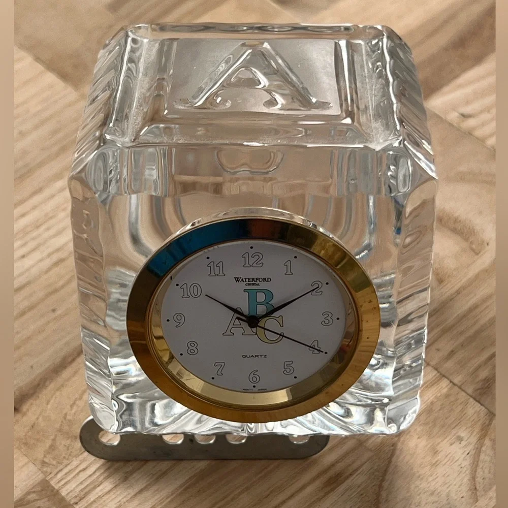 Waterford Crystal Rare Vintage Collectible Crystal Clock A, B, C, D Letters